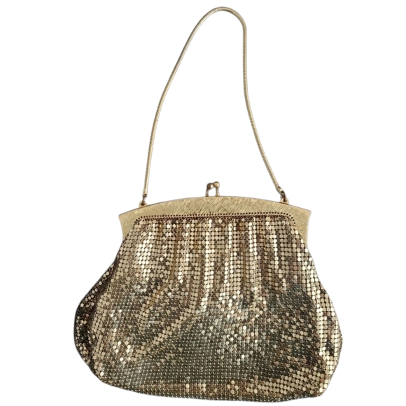 Whiting & Davis Co Gold Mesh Evening Bag - Picture 1 of 11